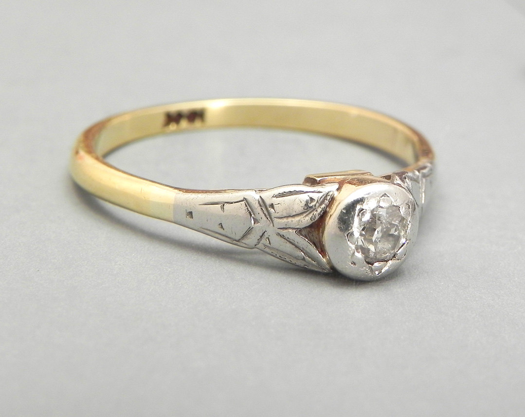 Vintage Diamond Promise Ring 1920s 0.15ct Diamond